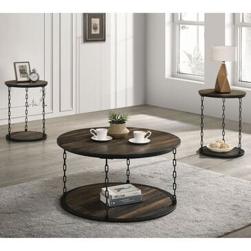 Furniture of America Linke 3-Piece Table Set in Dark Brown and Black, , large
