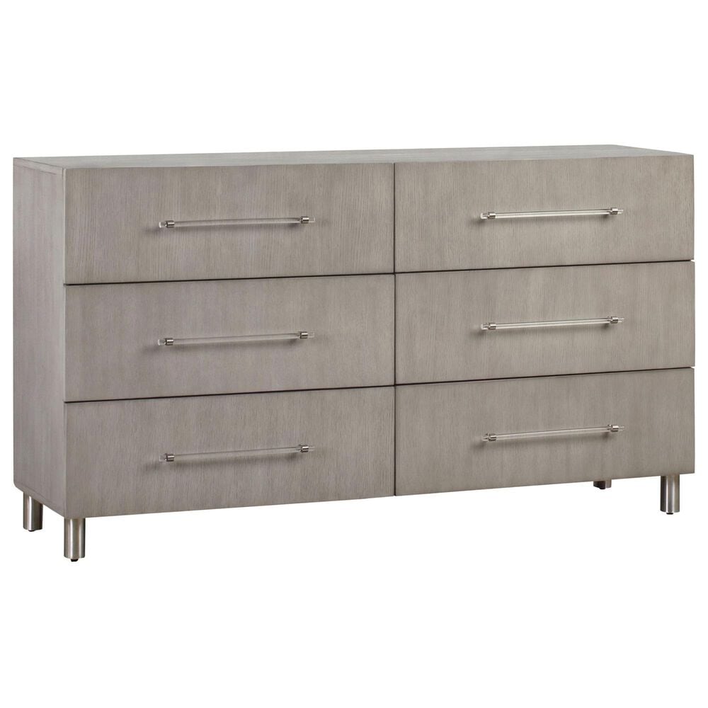 Urban Home Argento 6-Drawer Dresser and Mirror in Misty Grey, , large