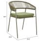 Zuo Modern Skye Outdoor Dining Chair in Green (Set of 2), , large