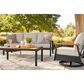 Ashley Carmel Highlands 4-Piece Patio Conversation Set in Beige, , large