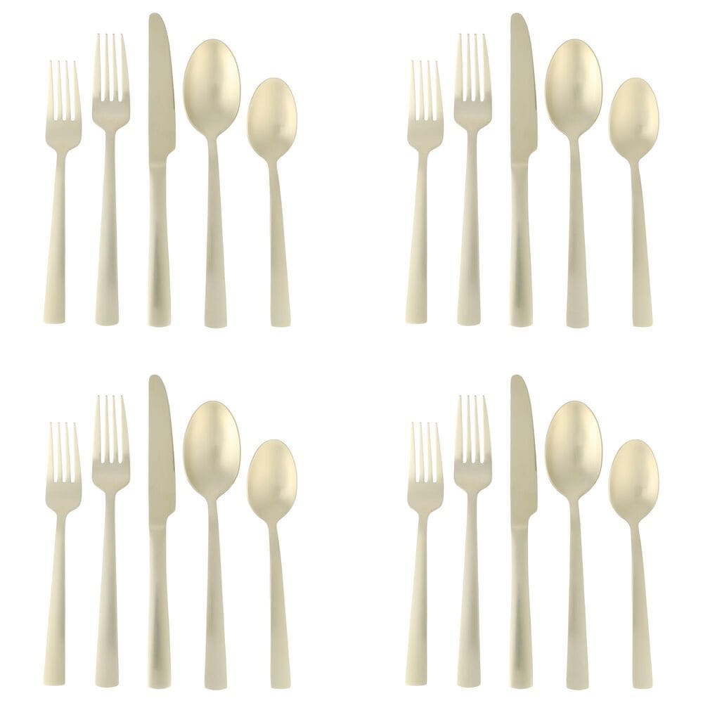 Gibson Overseas, Inc Earlston 20-Piece Flatware Set in Champagne Gold, , large