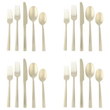 Gibson Overseas, Inc Earlston 20-Piece Flatware Set in Champagne Gold, , large