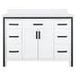 Lexora Home Ziva 48" Single Bathroom Vanity in White with 2 cm White Quartz Top and Rectangular Sink, , large