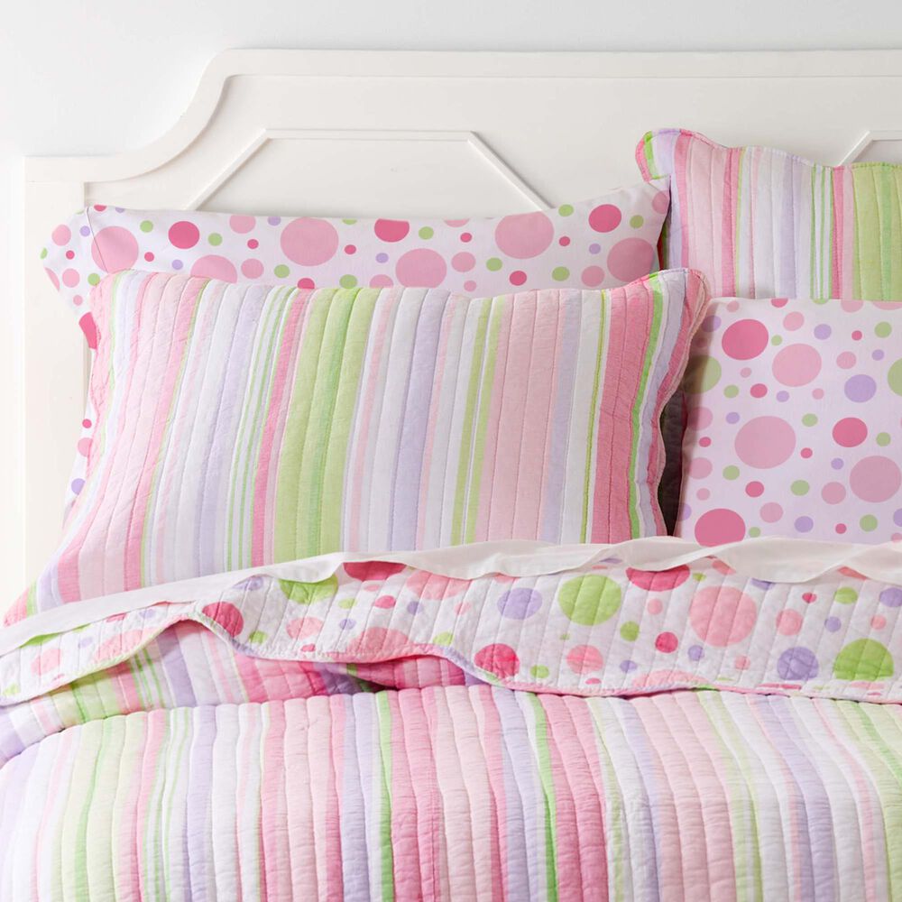 Levtex Merrill 3-Piece Full/Queen Quilt Set in Pink, Green and Purple, , large