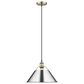 Golden Lighting Orwell 1-Light Wide Large Pendant with Chrome Shade in Aged Brass, , large