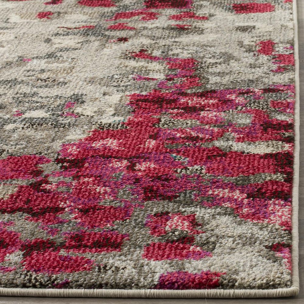 Safavieh Monaco MNC225R-212 2&#39;2&quot; x 12&#39; Grey/Fuchsia Runner, , large