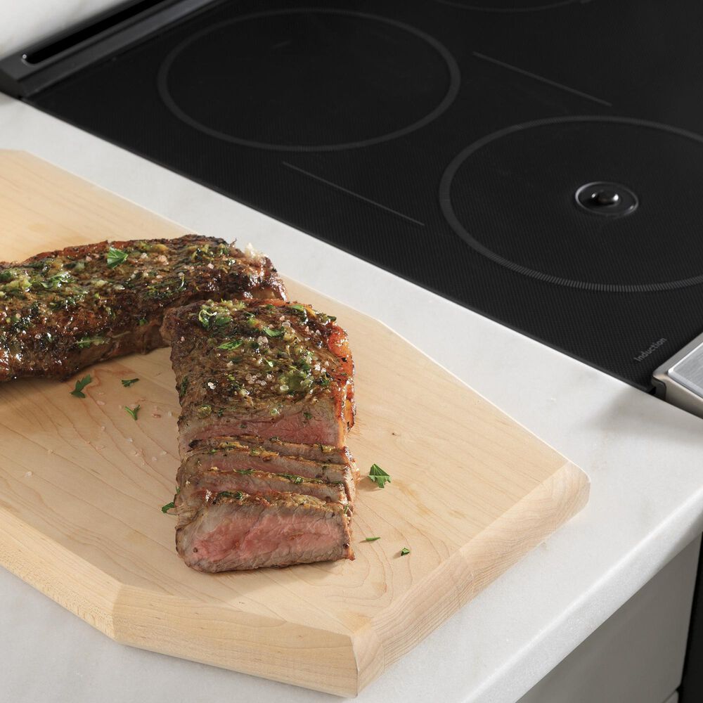 Cafe 5.3 Cu. Ft. Slide-In Electric Range in Brushed Stainless, , large