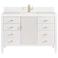 James Martin Vanities Myrrin 48" Vanity in Bright White with Single Hole and 3 cm White Zeus Quartz Top & Backsplash, , large