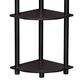HOMLUX Turn-N-Tube 3-Tier Corner Bookshelf in Dark Walnut, , large