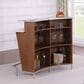 Chintaly Ruby Home Bar in Gloss White, Brown, Walnut and Stainless Steel, , large