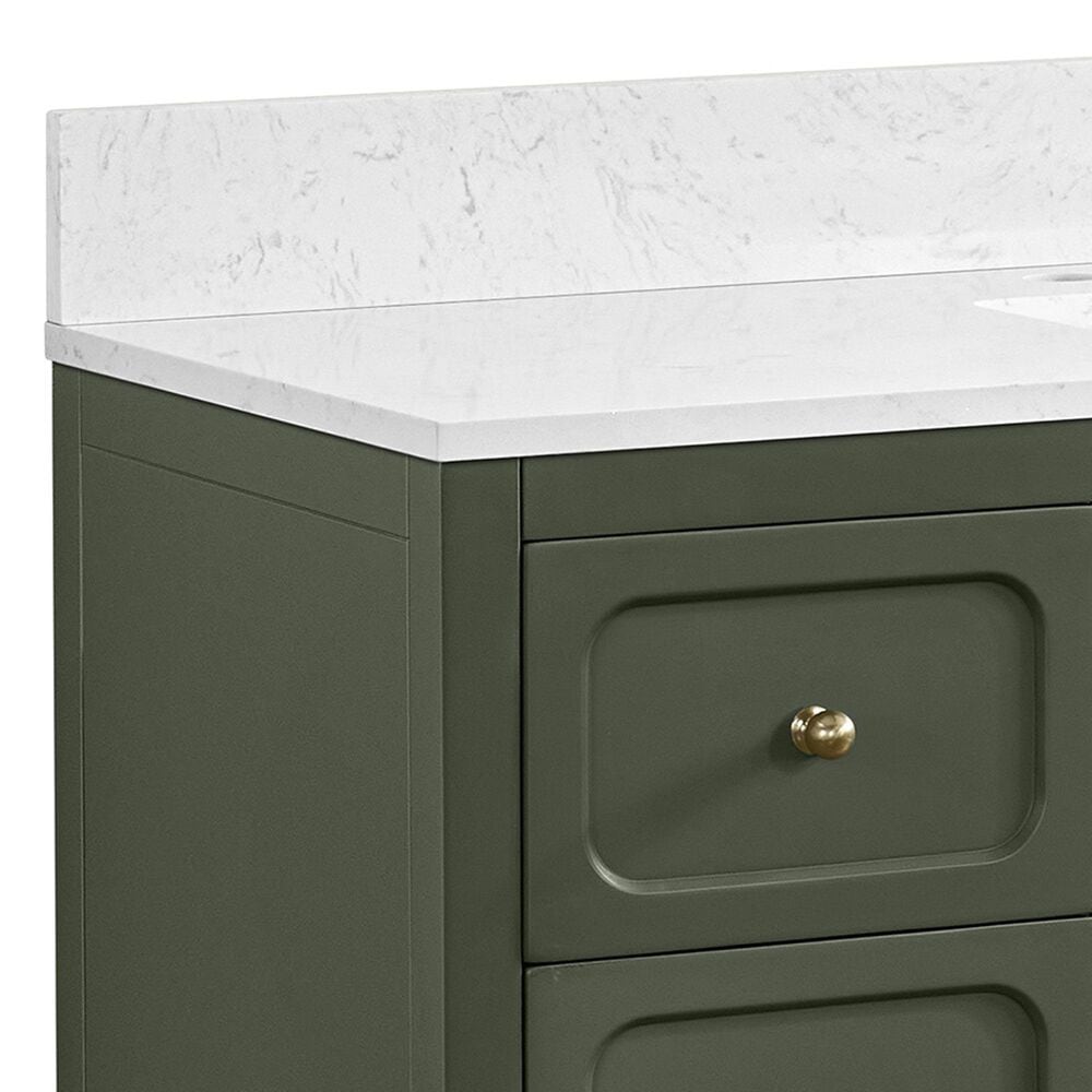 37B Ravello 48" Single Bathroom Vanity Cabinet in Deep Olive Green with Marble Top and Backsplash, , large