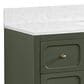 37B Ravello 48" Single Bathroom Vanity Cabinet in Deep Olive Green with Marble Top and Backsplash, , large