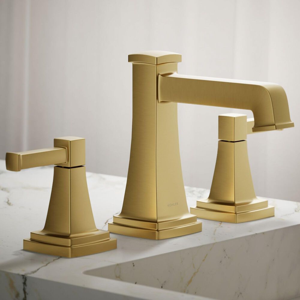 Kohler Riff Widespread Bathroom Sink Faucet in Vibrant Brushed Moderne Brass, , large