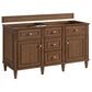 James Martin Vanities Lorelai 60" Double Bathroom Vanity in Mid-Century Walnut with 3 cm Eternal Jasmine Pearl Silestone Top, Rectangular Sinks and FreePower Wireless Charger, , large
