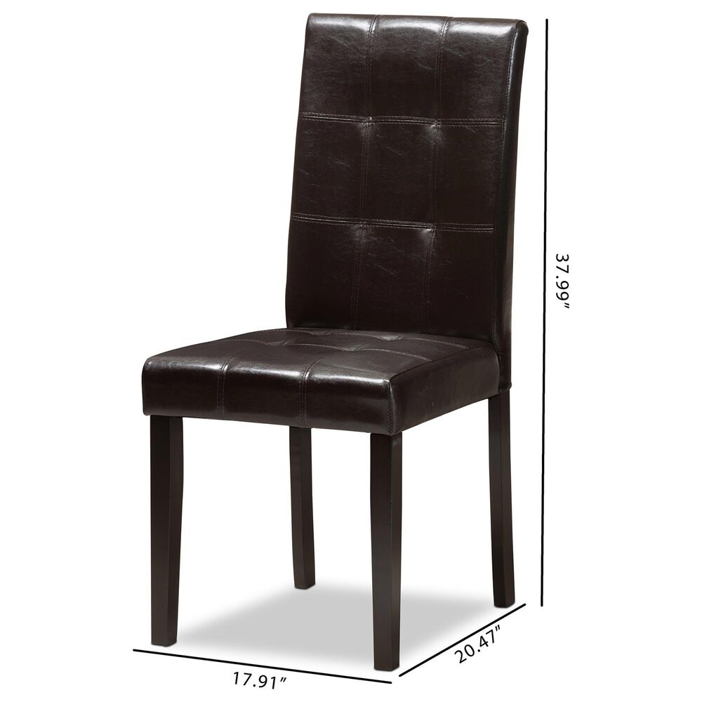 Baxton Studio Avery Side Chair in Dark Brown (Set of 2), , large