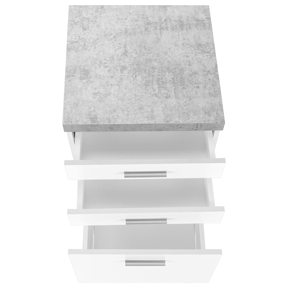 Monarch Specialties 3-Drawer Filling Cabinet in White, Grey and Black, , large