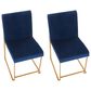 Lumisource Fuji Side Chair with Blue Cushion in Gold (Set of 2), , large