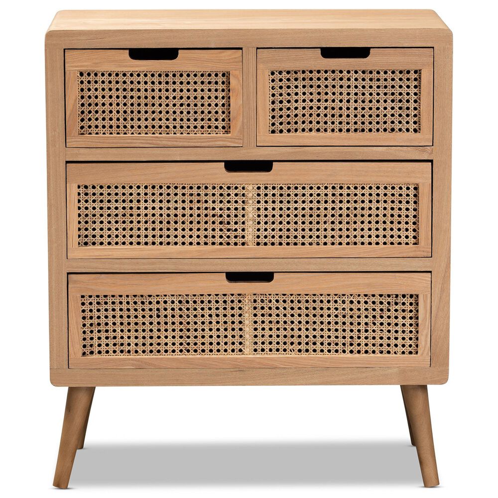 Baxton Studio Alina 4-Drawer Accent Storage Cabinet in Medium Oak, , large