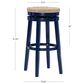 Linon Home Decor Morgan Swivel Bar Stool in Navy Blue, , large
