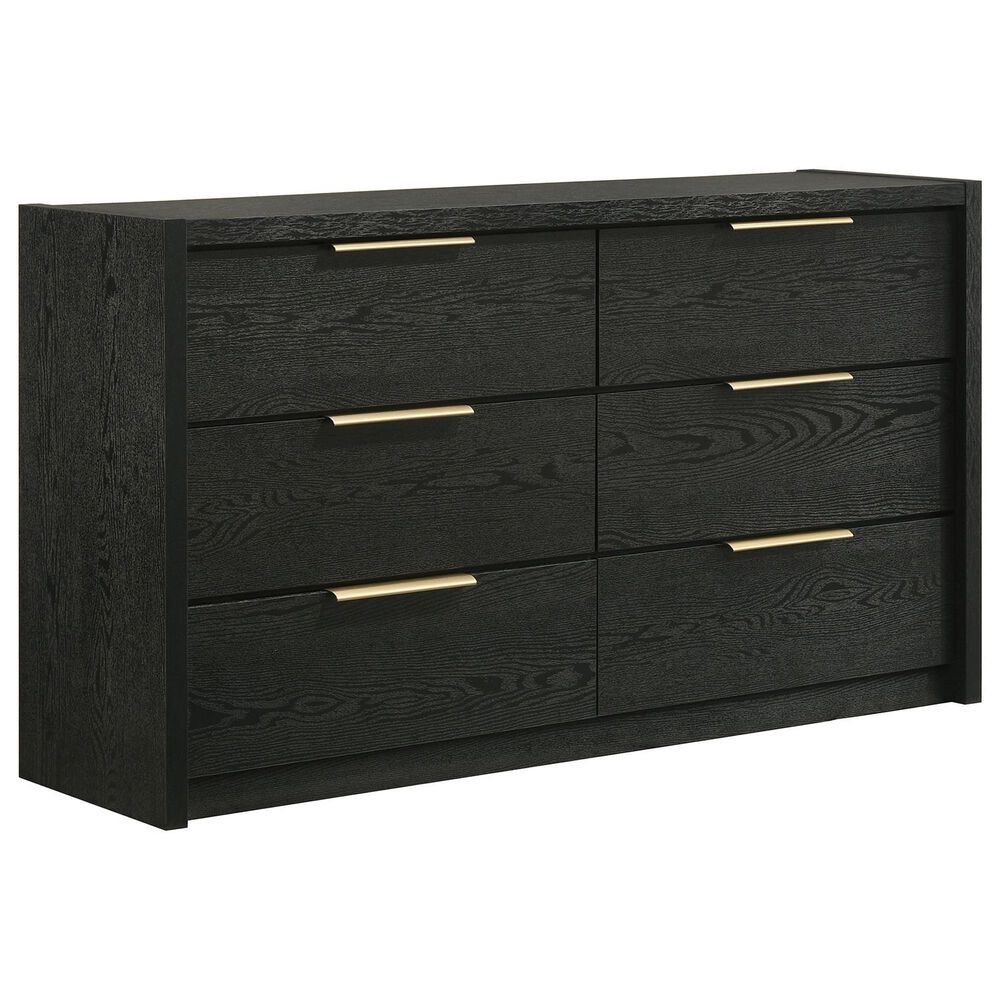 Mayberry Hill South Bend Contemporary Dresser and Mirror in Black, , large