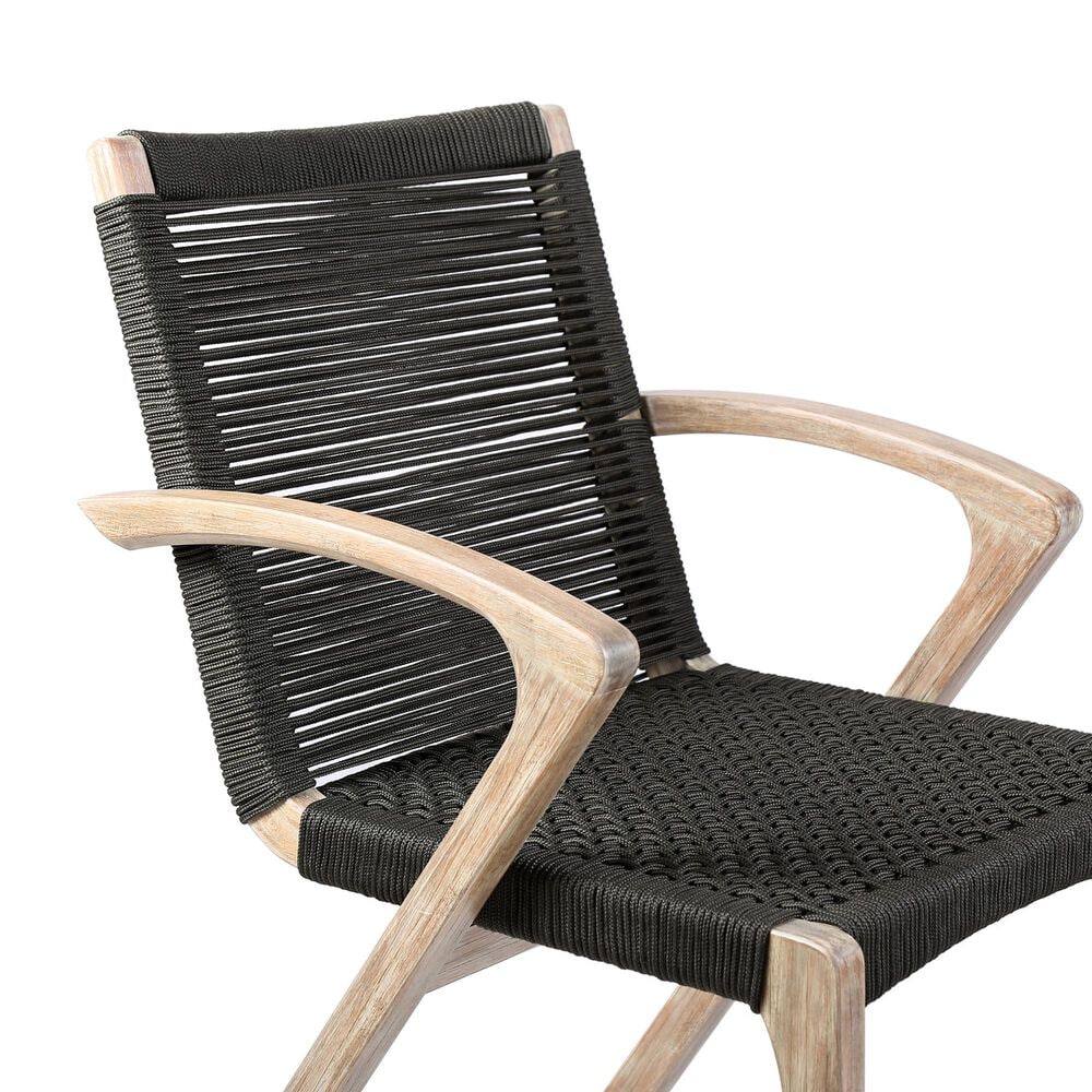 Blue River Nabila Outdoor Dining Chair with Charcoal Rope in Light Teak (Set of 2), , large