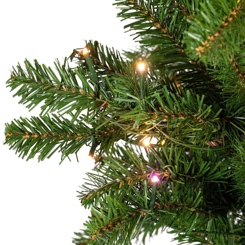 The Gerson Company 7&#39; Alpine Pre-Lit Artificial Christmas Tree in Green, , large