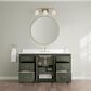 37B Lucerne 60" Single Bathroom Vanity in Deep Olive Green with Marble Top and Backsplash, , large