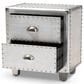 Baxton Studio Davet 2-Drawer End Table in Silver, , large