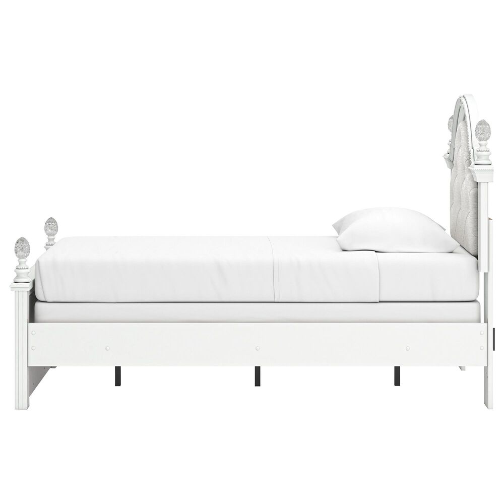 Ashley Kozlani Twin Upholstered Panel Bed in Matte White, , large