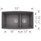 Blanco Performa 60/40 Double Bowl Kitchen Sink with Low Divide in Cinder, , large