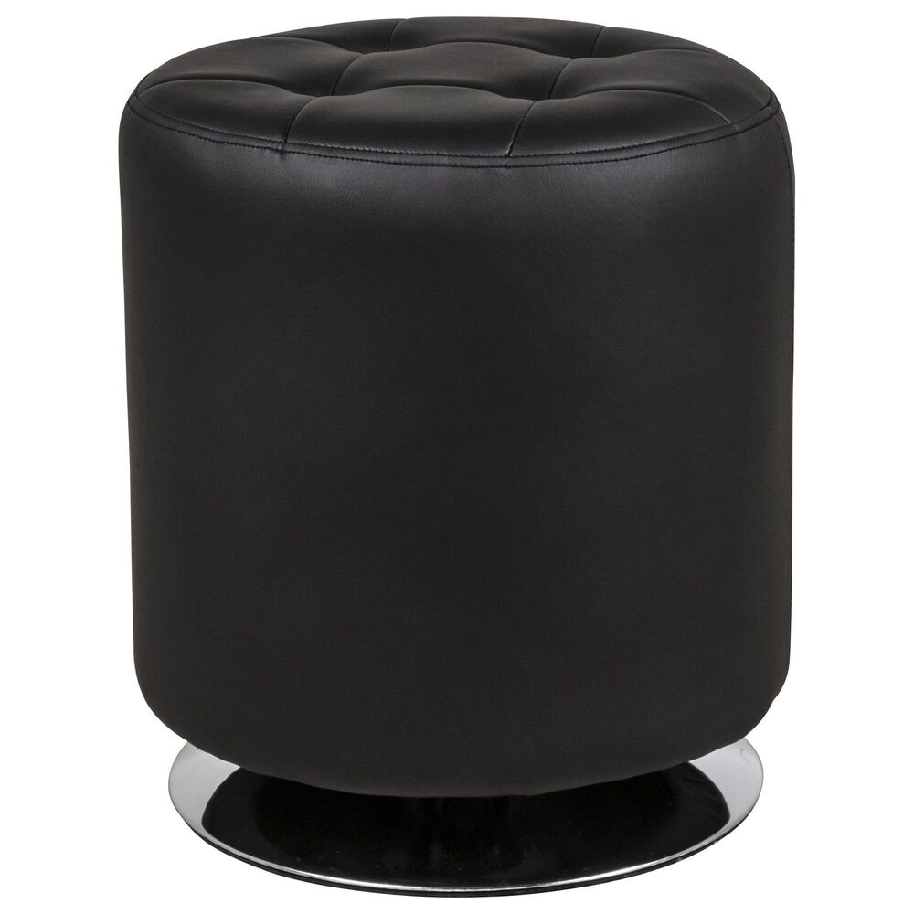 Linden Boulevard Saylor Swivel Ottoman in Black, , large