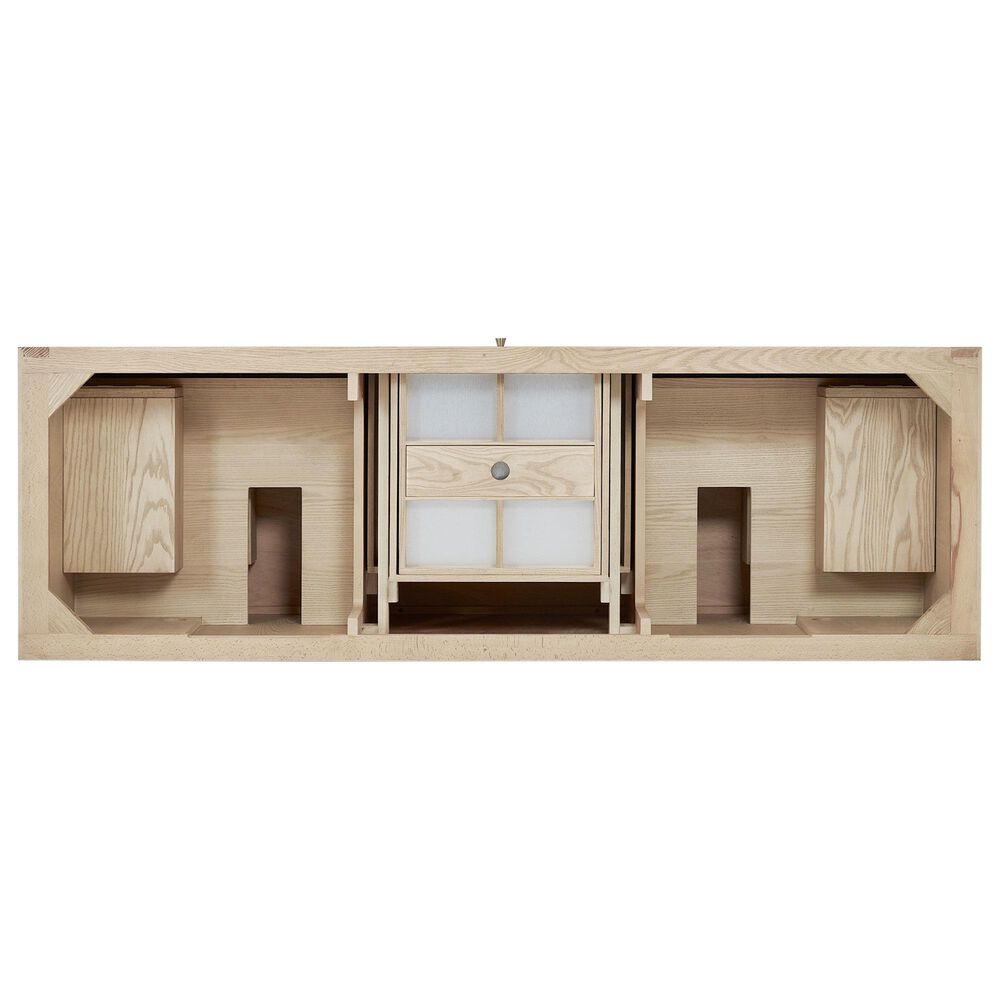 James Martin Marigot 72&quot; Double Bathroom Vanity in Sunwashed Oak with 3 cm Victorian Silver Quartz Top, Rectangular Sinks and FreePower Wireless Charger, , large