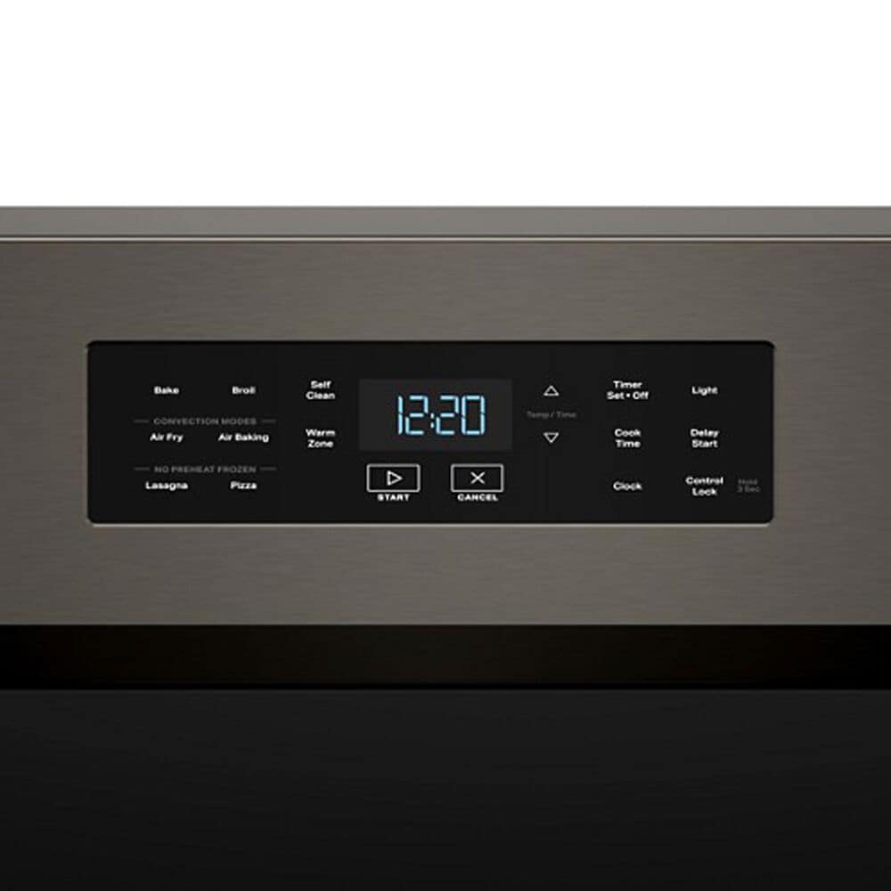 Whirlpool 5 Cu. Ft. Gas Range with Air Cooking Technology in Black-on-Stainless, , large