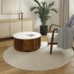 L&R Resources Criss Cross Beige and Ivory 8" Round Area Rug, , large