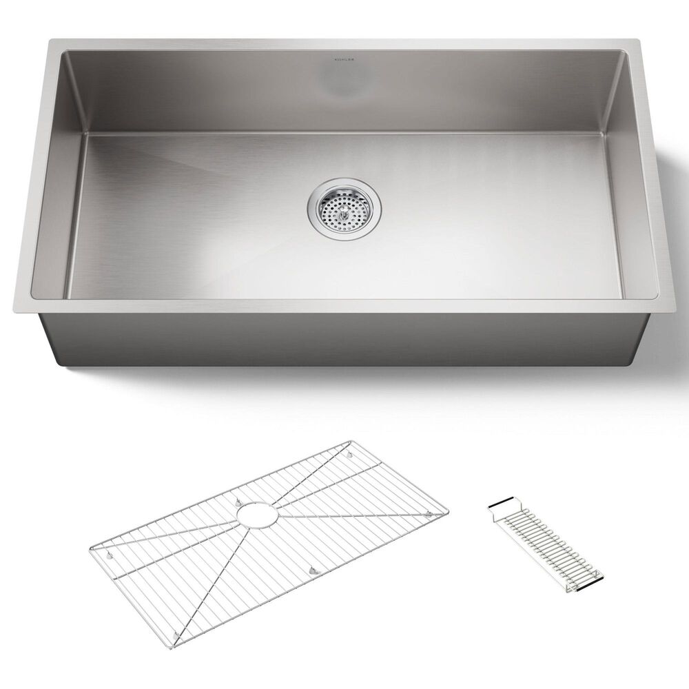 Kohler Strive 35" Undermount Single Bowl Kitchen Sinks in Stainless Steel, , large