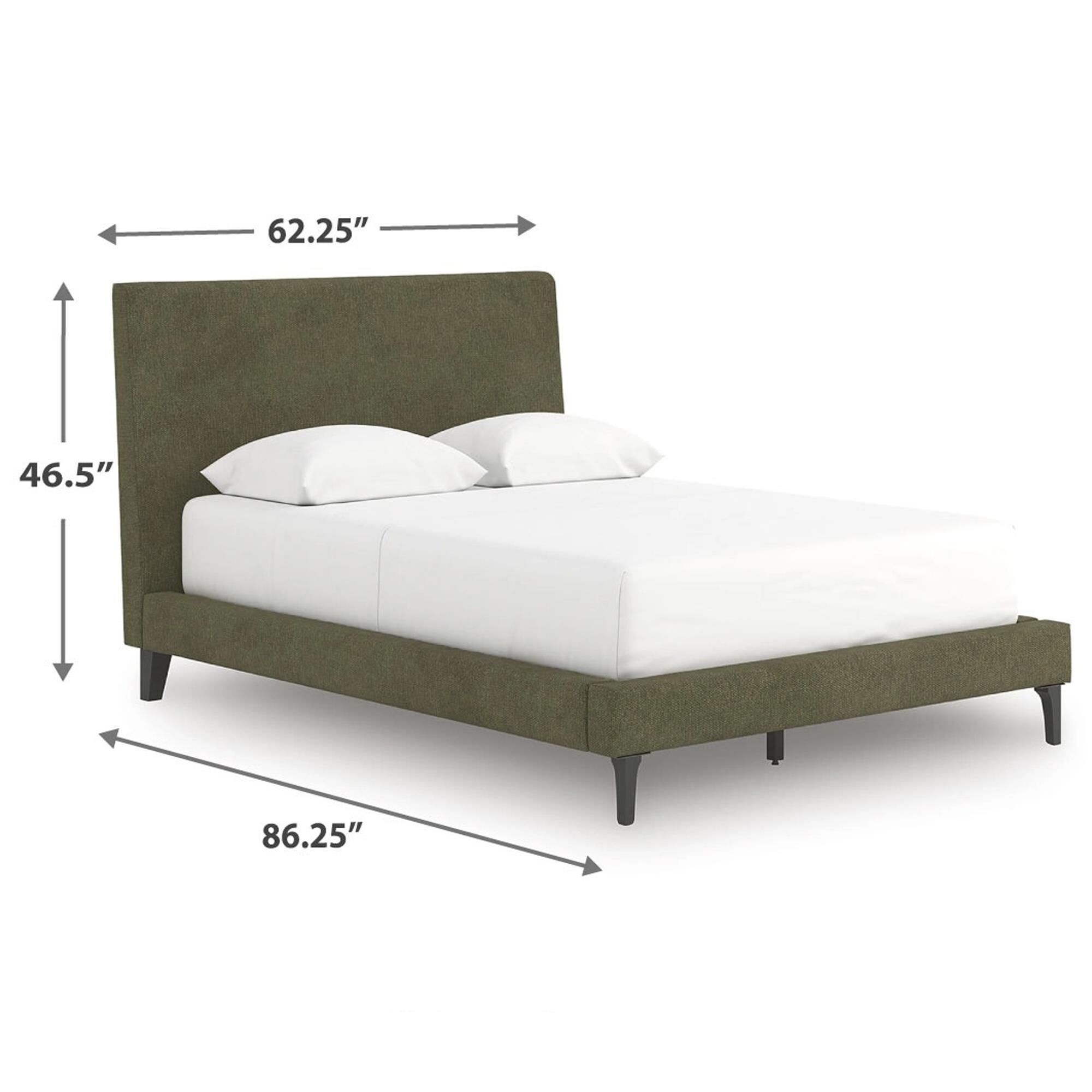 Ashley Chirason Full Platform Bed in Sage Green