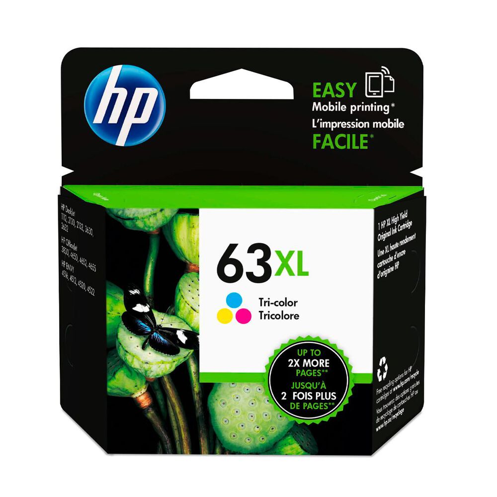 HP 63XL High Yield Tri-color Original Ink Cartridge, , large