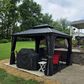 HOMLUX 12-ft x 10-ft Permanent Hardtop Gazebo Gray Gazebo with Hardtop Roof (Screen Included), , large