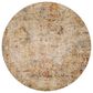 Surya Mona Lisa Abstract 6"7" Round Tan, Mustard, Olive, Sage, Brick Red, Dark Blue and Burgundy Area Rug, , large