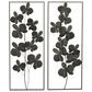 Maple and Jade 36" x 14" Contemporary Flowers Wall Decor in Black (Set of 2), , large