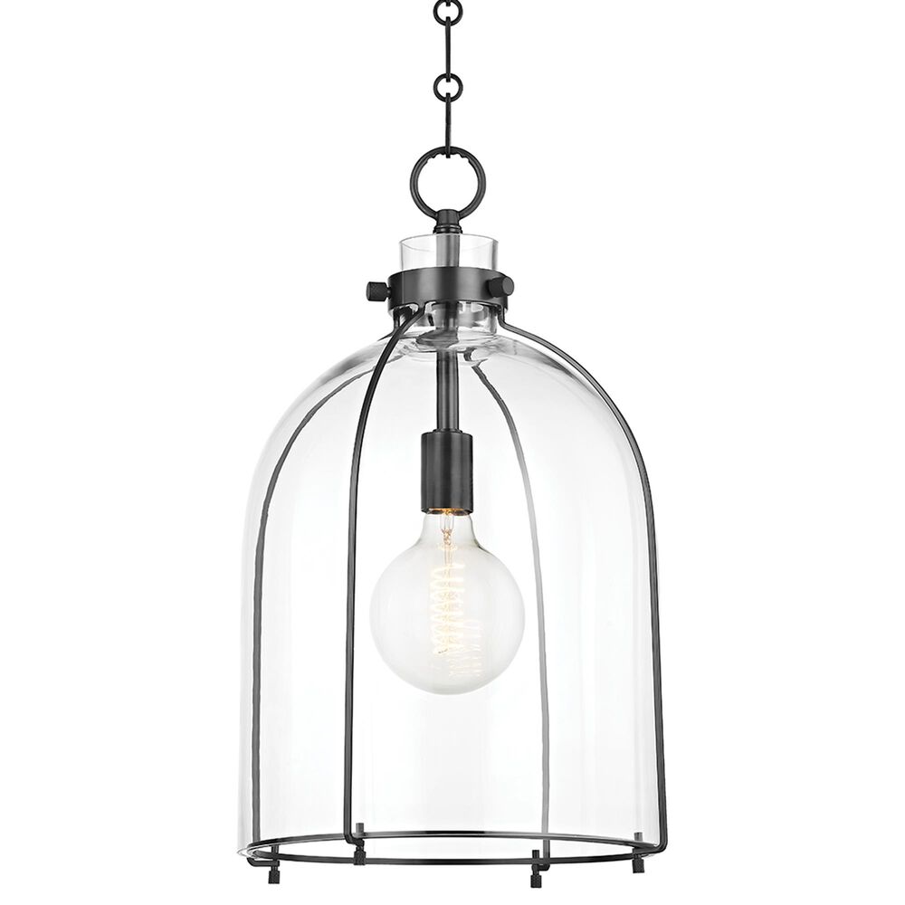 Hudson Valley Lighting Eldridge 15.5" 1-Light Pendant with Clear Shade in Old Bronze, , large