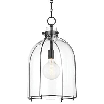 Hudson Valley Lighting Eldridge 15.5" 1-Light Pendant with Clear Shade in Old Bronze, , large
