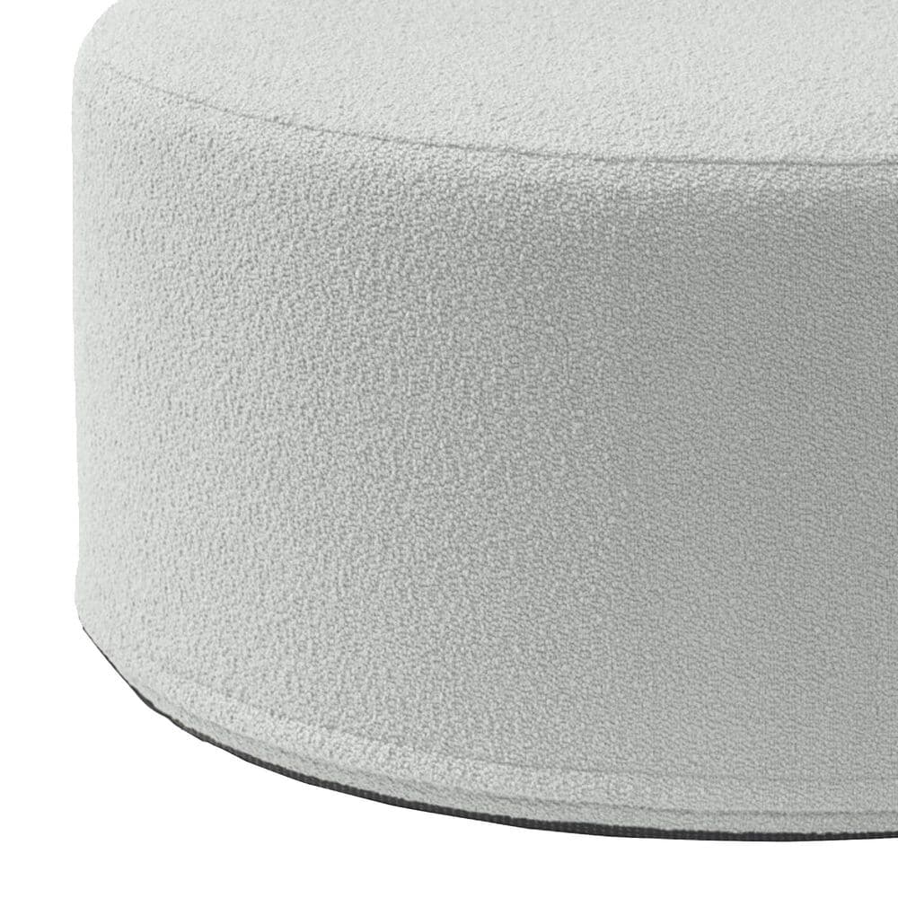 Jaxx Candler Boucle Fabric Ottoman in Silver, , large