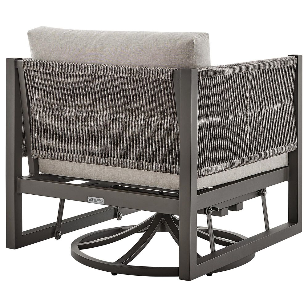 Hearth and Haven Mareike Outdoor Patio Swivel Glider Lounge Chair in Gray, , large