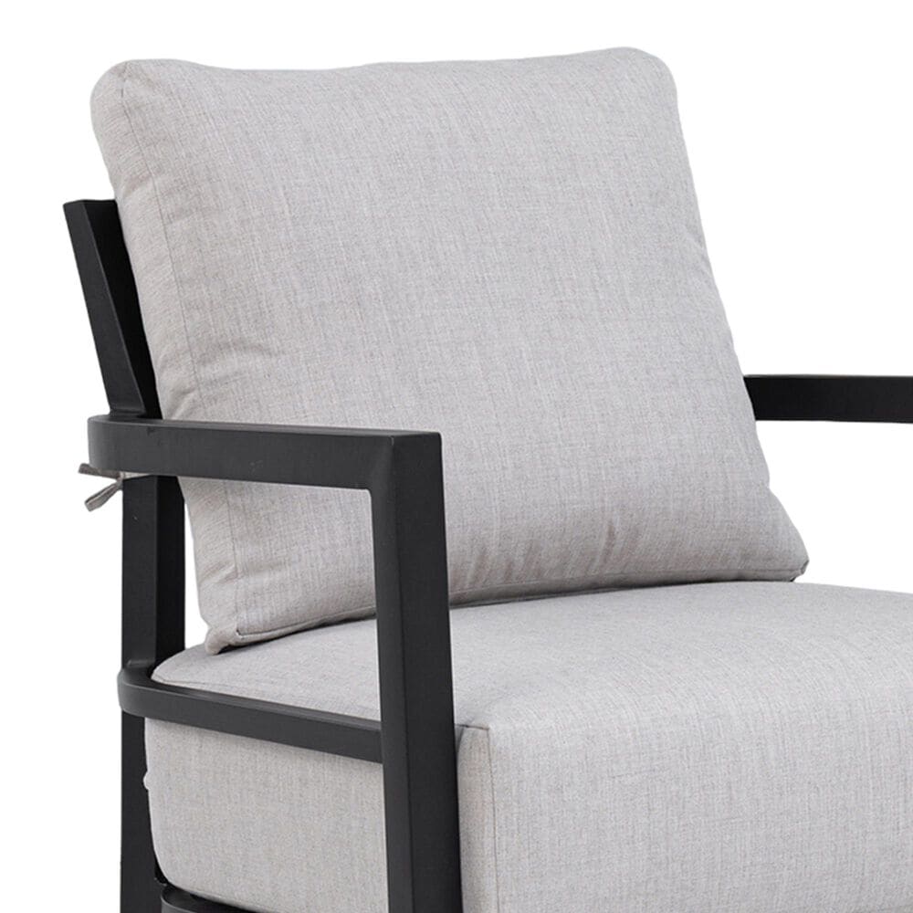 Hearth and Haven Outdoor Lounge Chair with Ember Black Frame in Cast Silver, , large