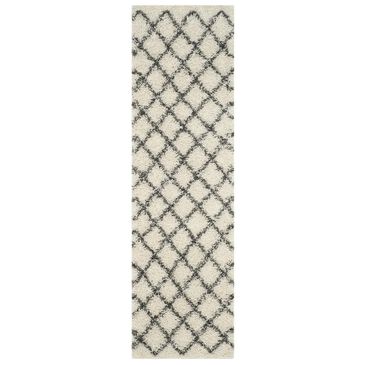 Safavieh Dallas Shag SGD258H-28 2"3" x 8" Ivory/Dark Grey Runner, , large