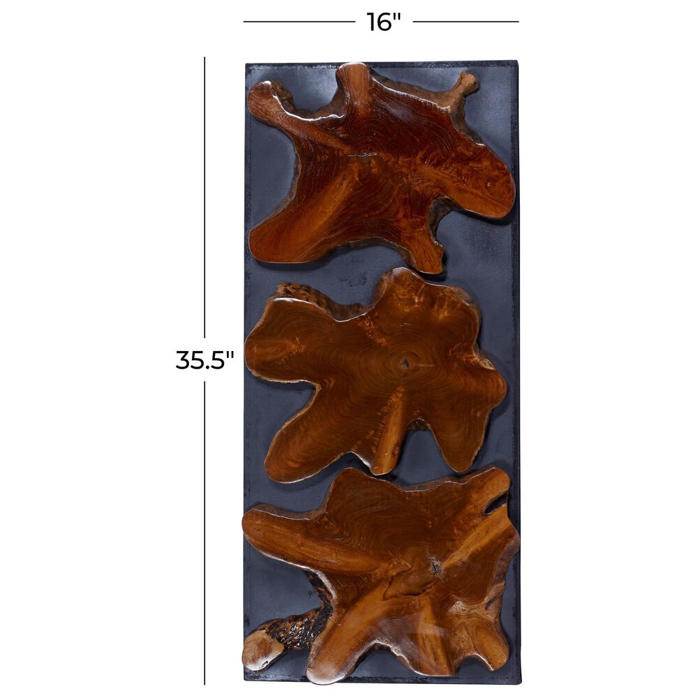 Maple and Jade 36&quot; x 16&quot; Wall Decor in Brown and Black, , large