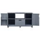 Hearth and Haven Outdoor Kitchen Island Cart with Stainless Steel Top in Grey and Blue, , large