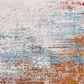 Surya Solar 12" x 15" Orange, Saffron, Red, Sky Blue, White, Gray and Charcoal Area Rug, , large