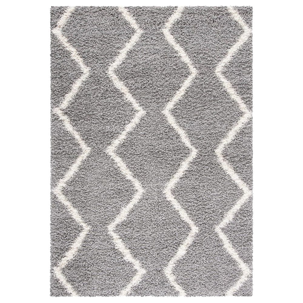 Safavieh Venus Shag VNS680J 5"3" x 7"6" Grey and Ivory Area Rug, , large
